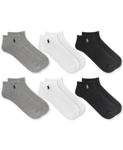 Polo Ralph Lauren Men's 6-Pack Performance Sport Low Cut Socks - Ghast