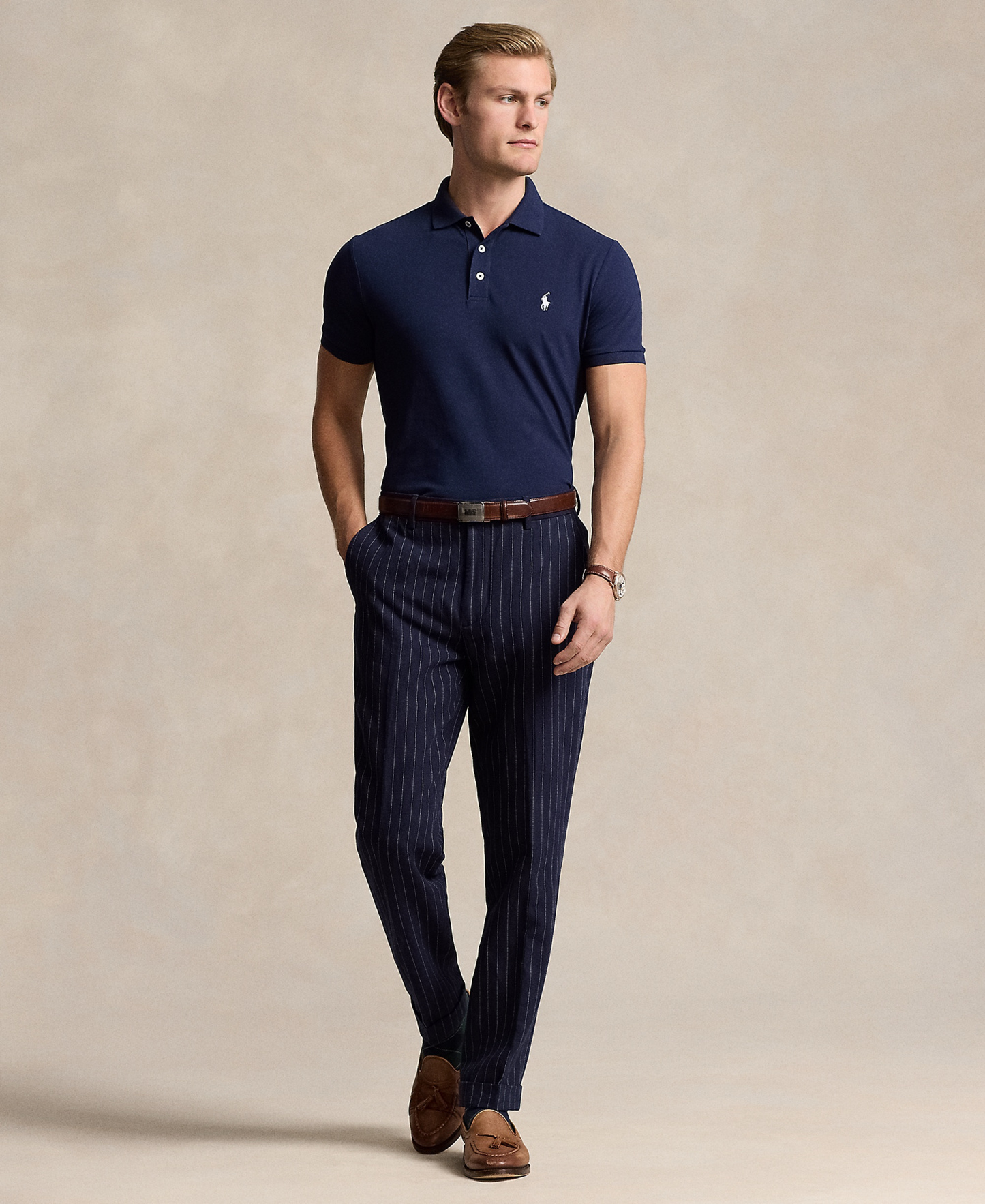 Polo Ralph Lauren Men's Classic-Fit Stretch Mesh Polo Shirt - Refined Navy