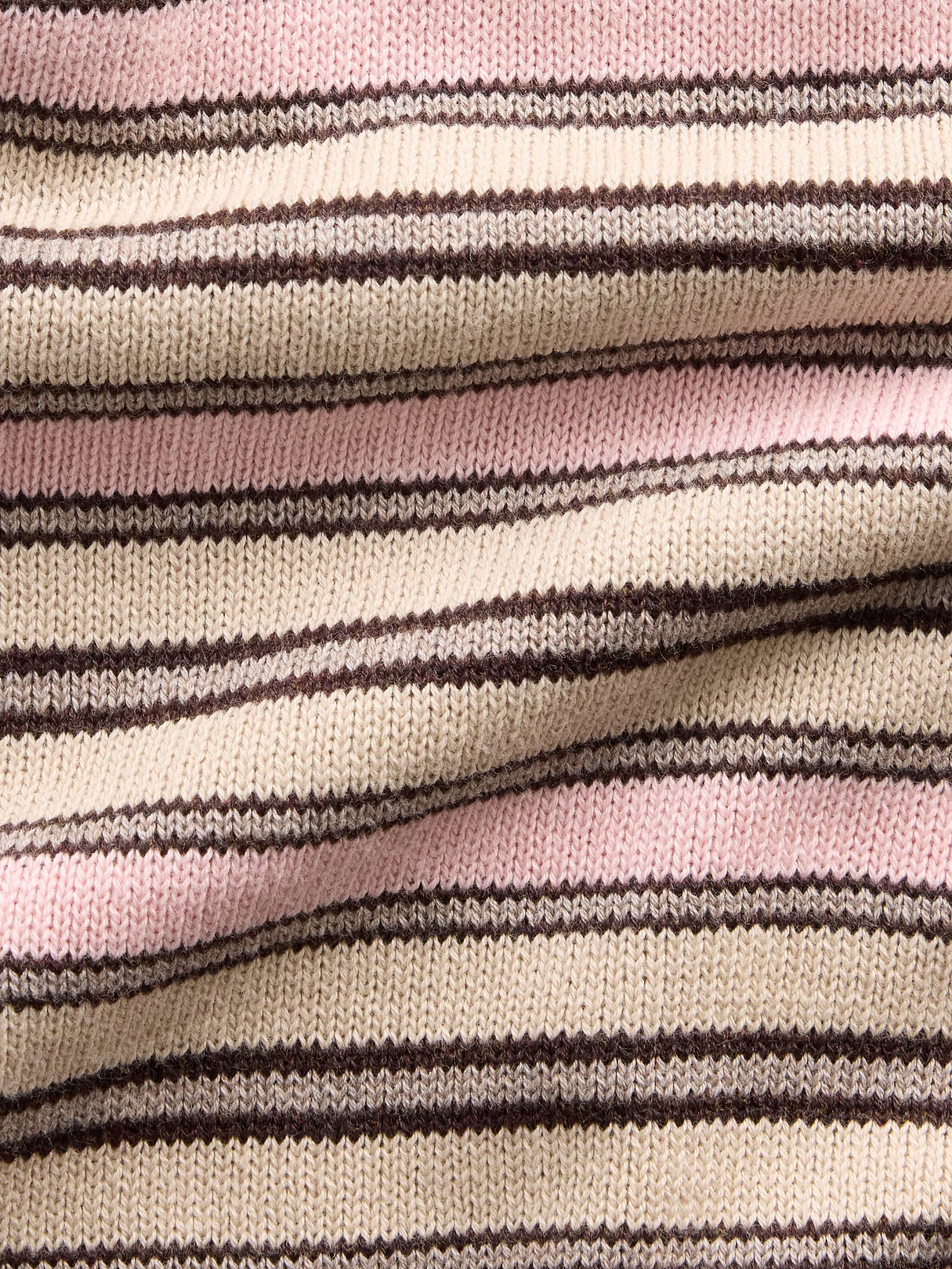 100% Cotton Relaxed Polo Sweater - Pink stripe