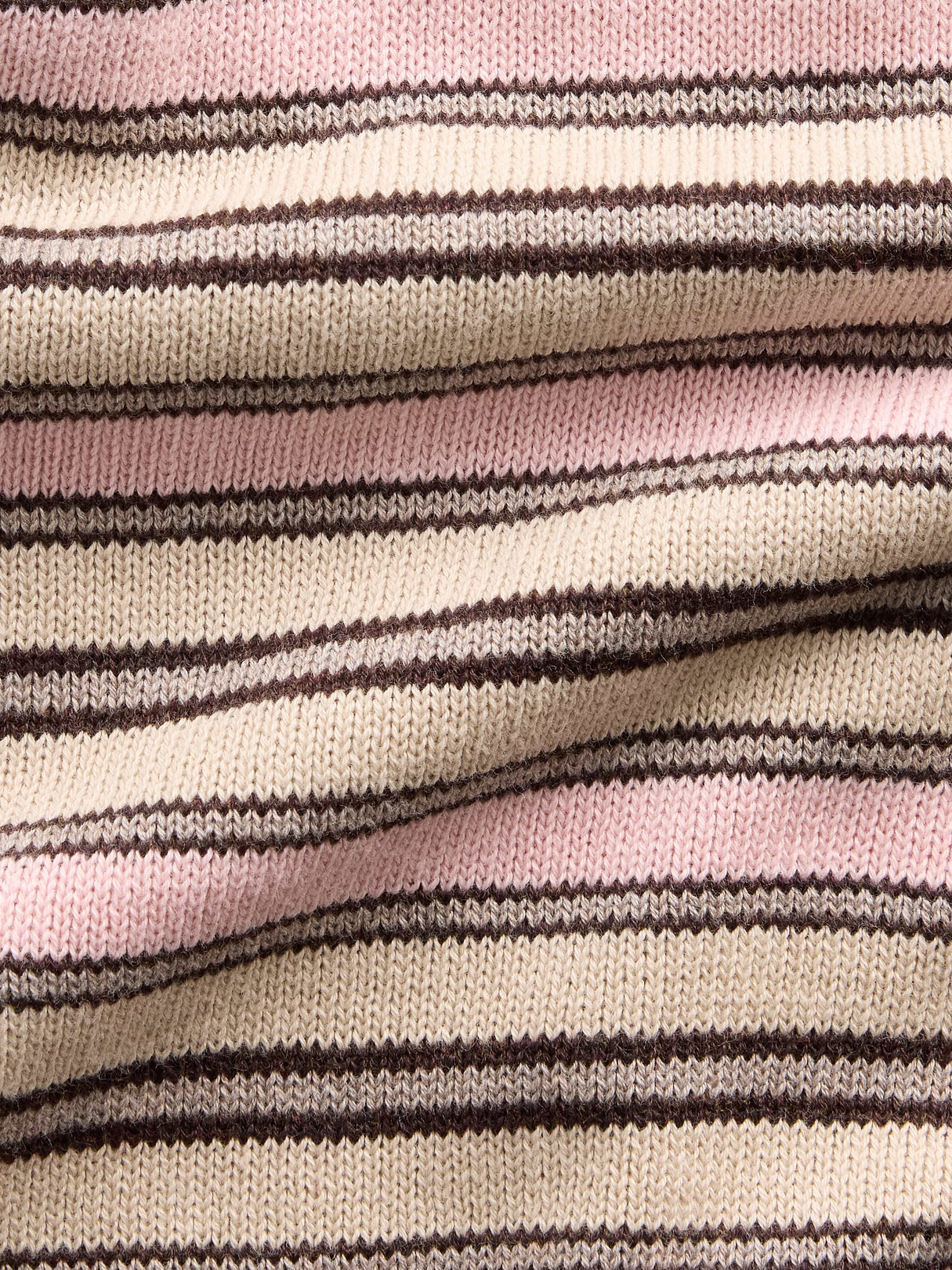 100% Cotton Relaxed Polo Sweater - Pink stripe