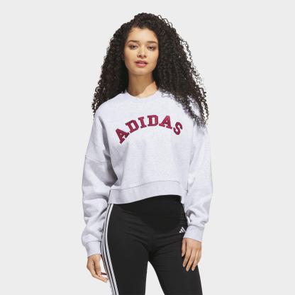 Women's adidas Sportswear Chenille Logo Graphic Sweatshirt - Light Grey Heather