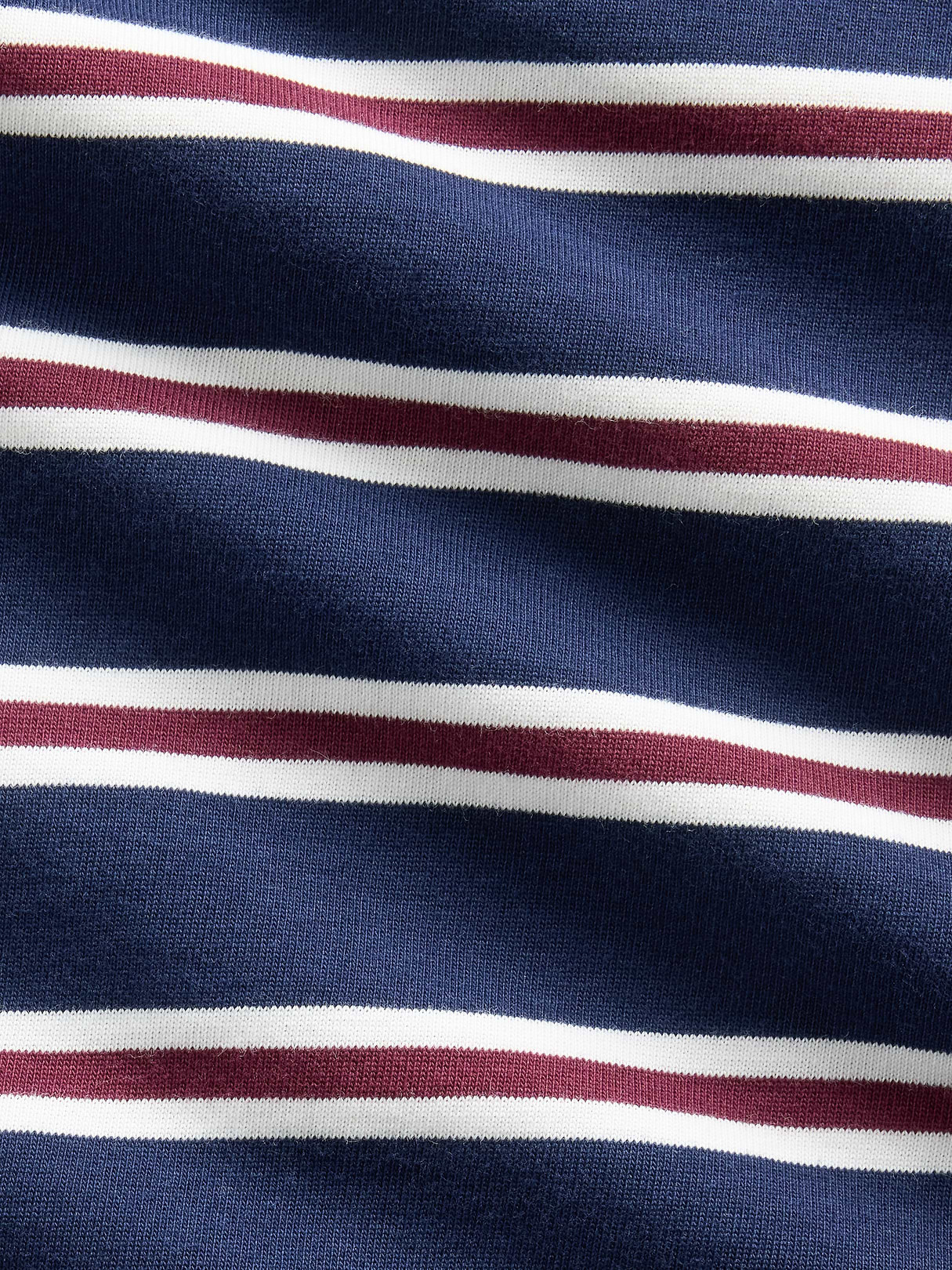 Knit Oversized Crop T-Shirt - White & navy blue stripe