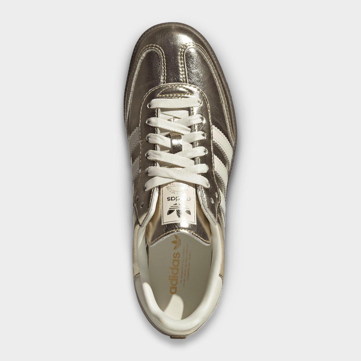 Women's adidas Originals Samba OG Casual Shoes - Part 4 - Gold Metallic/Off White/Gum - Top view