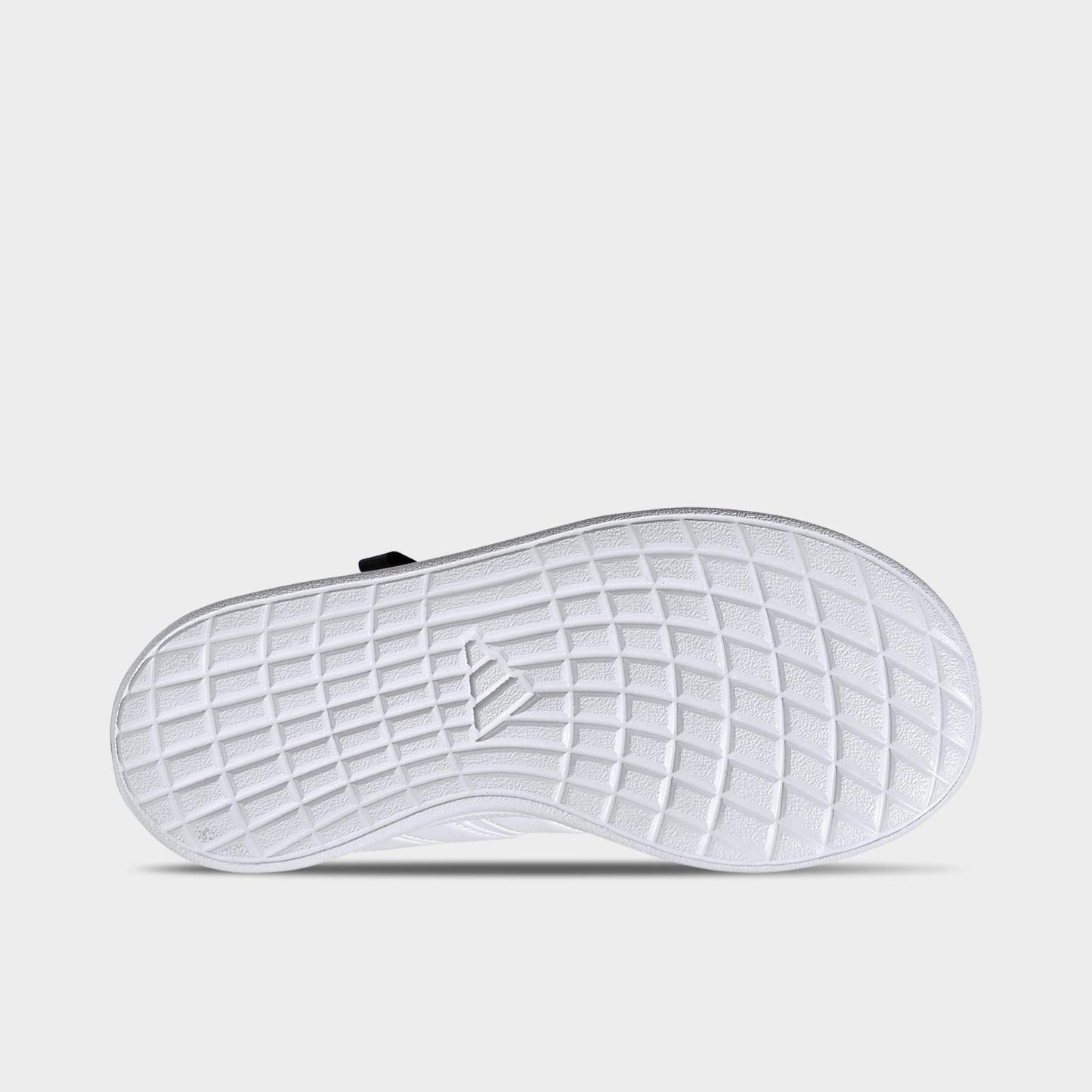 Little Kids' adidas x Minecraft Lightorama Court Stretch Lace Hook-And-Loop Casual Shoes - Cloud White/Night Indigo/Screaming Green - Bottom view