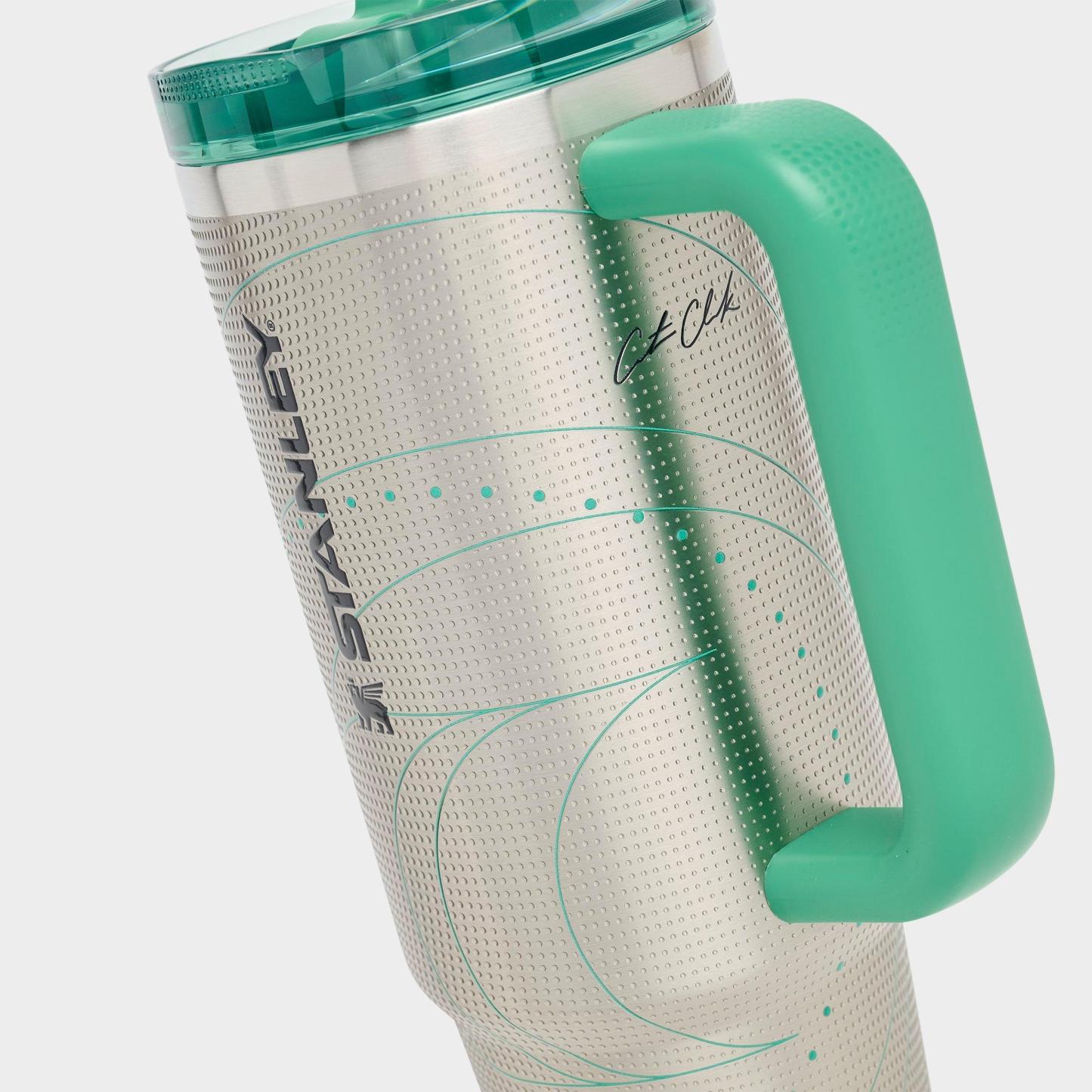Stanley x Caitlin Clark Quencher ProTour Flip Straw Tumbler (30 oz) - Silver/Green