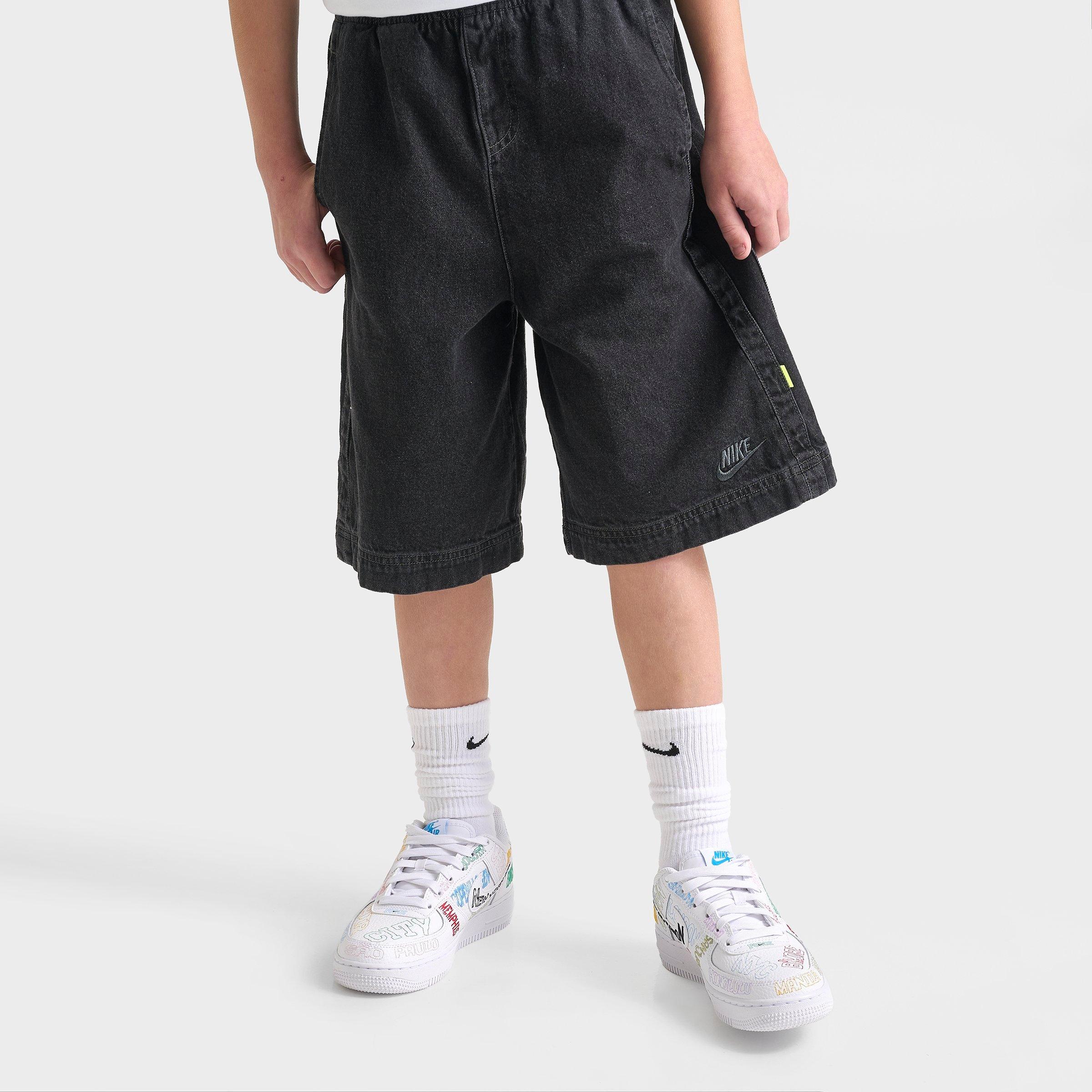 Big Kids' Nithtke Sportswear Collection Archival Denim Shorts - Black/Anthracite/Volt/Anthracite