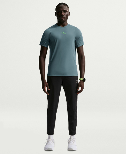 Nike Men's Pro Training Dri-Fit Short-Sleeve T-Shirt - Mineral Slate/Green