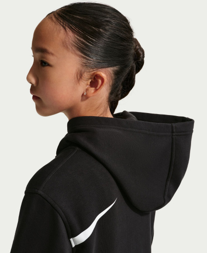 Nike Boys' and Girls' 7-20 Sportswear Club Long-Sleeve Hoodie - Black/White