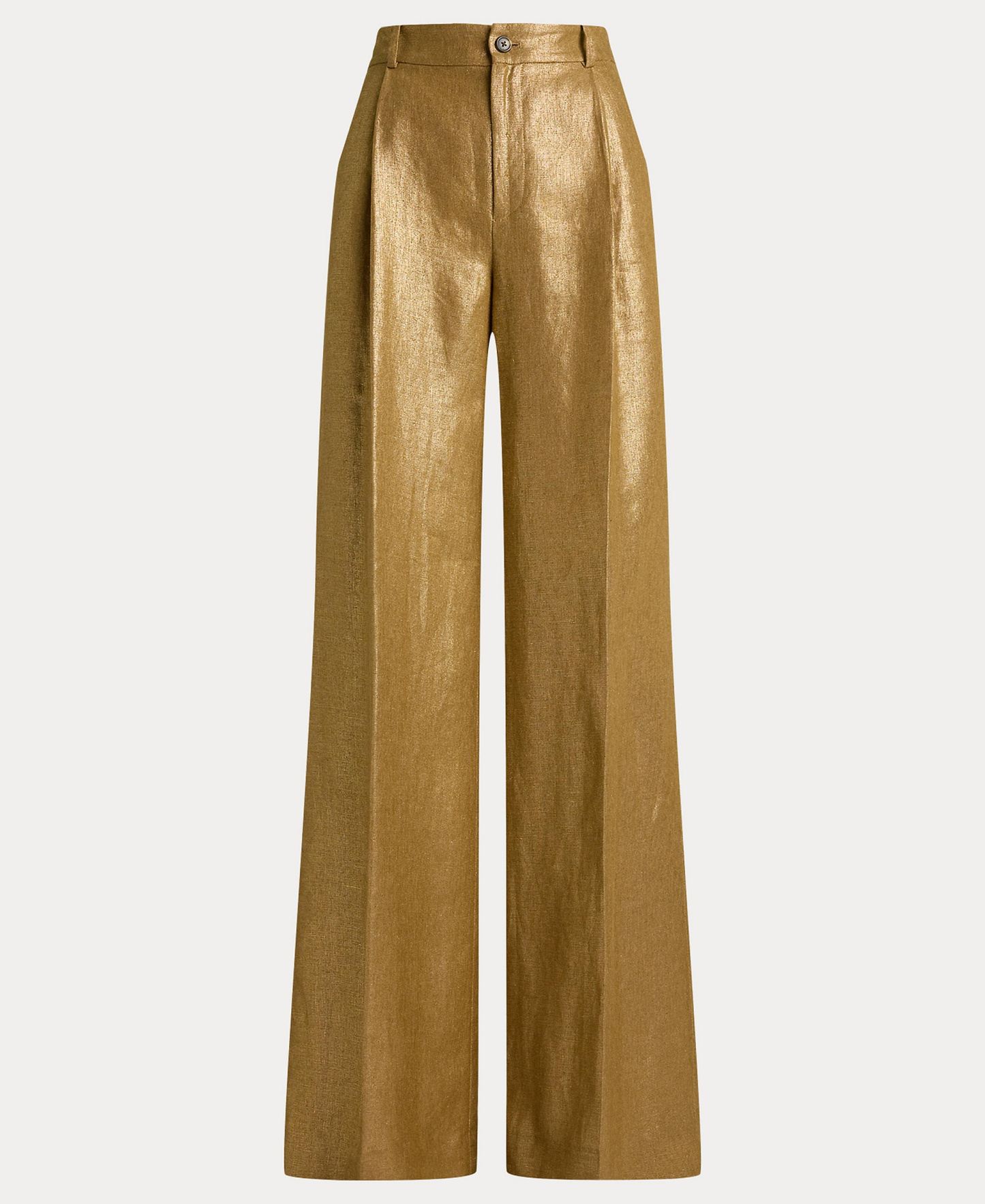 Lauren Ralph Lauren Women's High-Rise Foiled Wide-Leg Pants - Brown/Gold Foil