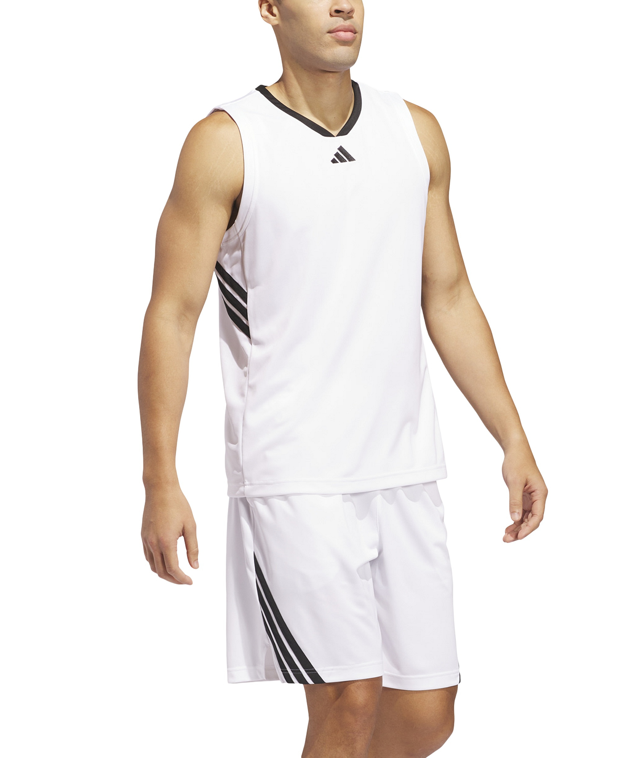 adidas Men's Basketball Logo Graphic Tank Top - White/Black