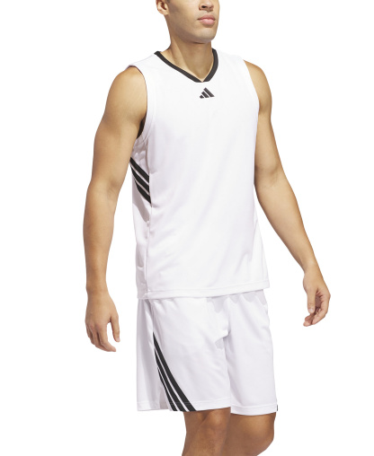 adidas Men's Basketball Logo Graphic Tank Top - White/Black