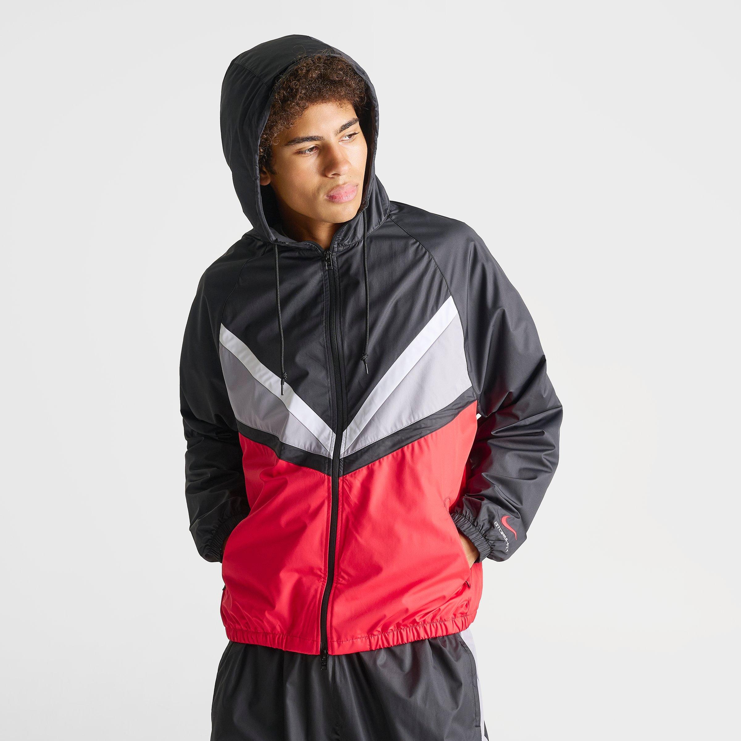 Men's Nithtke Sportswear Windrunner Lined Full-Zip Jacket - Black/University Red/Cement Grey