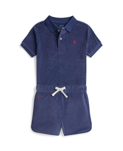 Polo Ralph Lauren Boys' 2-7 Short-Sleeve Terry Polo Shirt & Shorts, 2-Piece Set - Light Navy