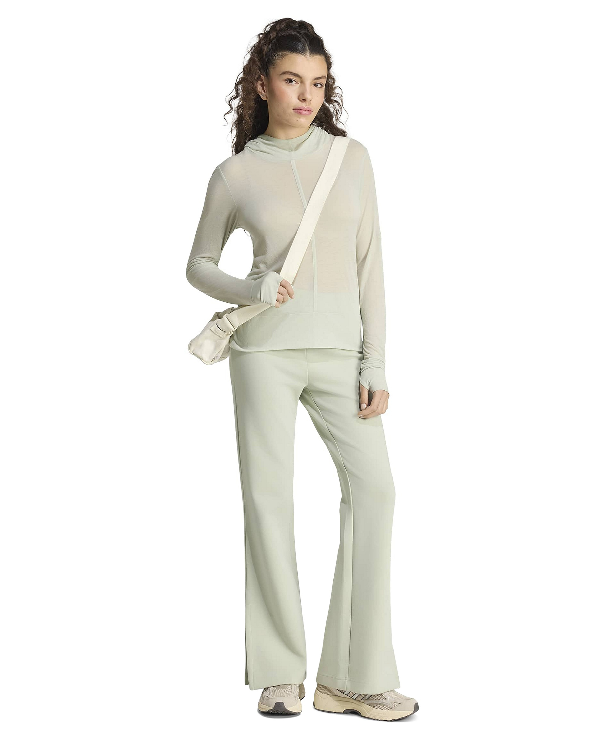 adidas Women's Mid-Rise Soft Lux Flare-Leg Pants - Halo Green