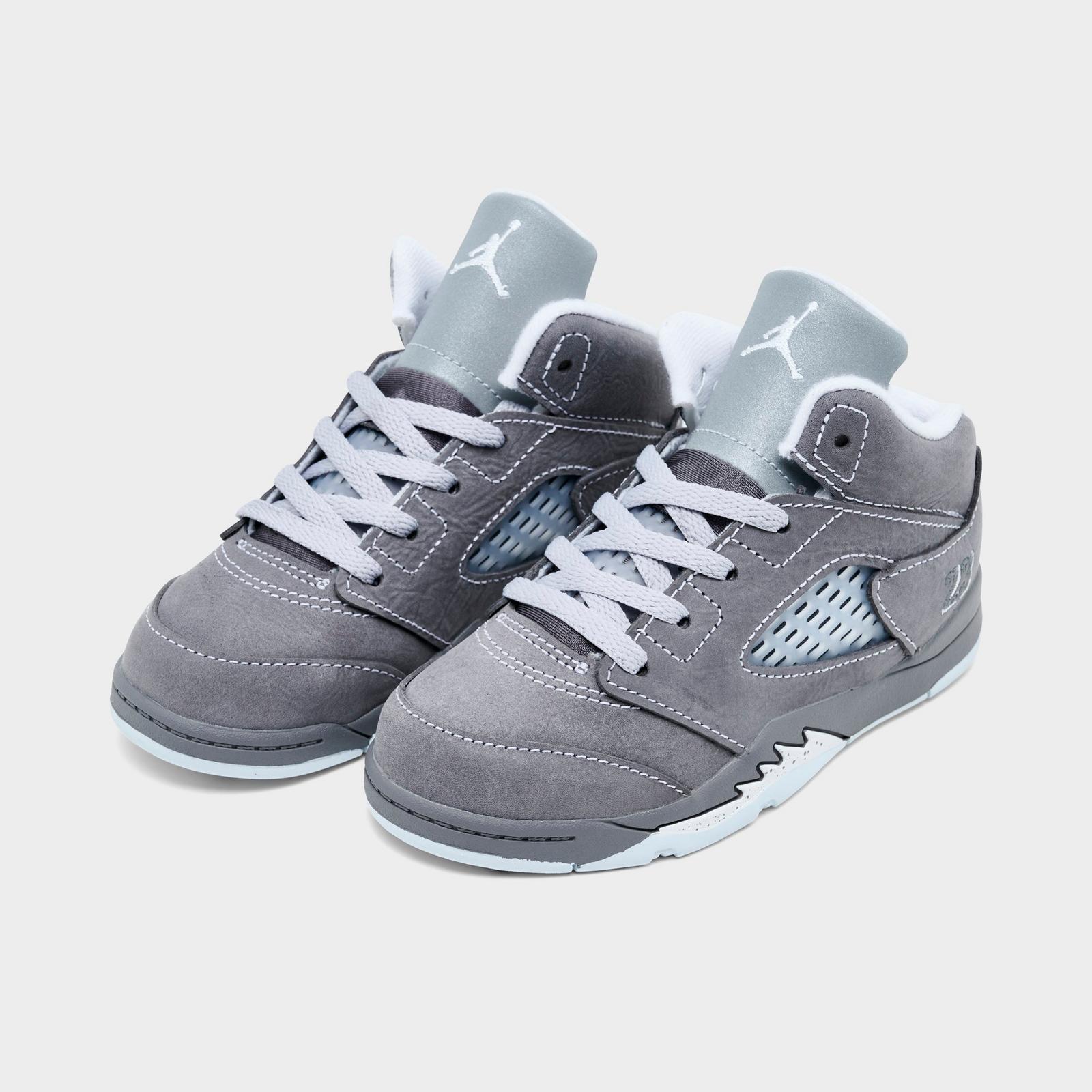 Kids' Toddler Air Jordan Retro 5 Basketball Shoes - Light Graphite/White/Wolf Grey - view 2