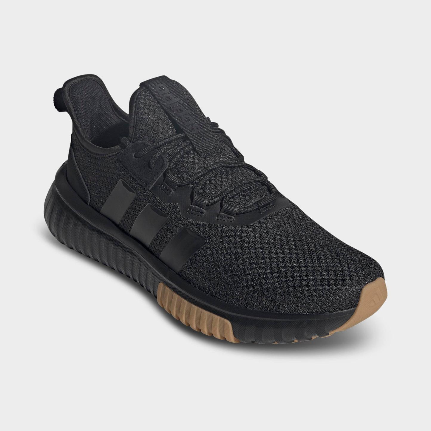 Men's adidas Kaptir 4.0 Casual Shoes - Core Black/Core Black/Gum - Both shoes facing left
