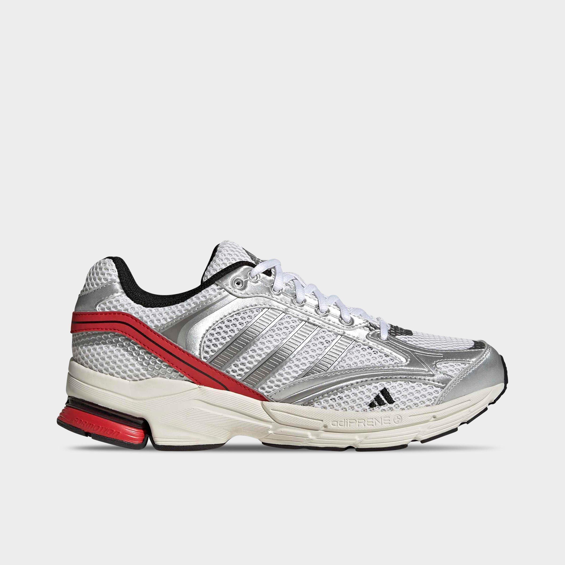 Men's adidas Spiritain 2000 Casual Shoes - Part 1 - White/Iron Metallic/Better Scarlet - Left shoe facing left. Outside of the shoe.
