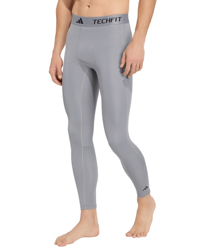 adidas Men's Tech-Fit Long Compression Tights Pants - Gray