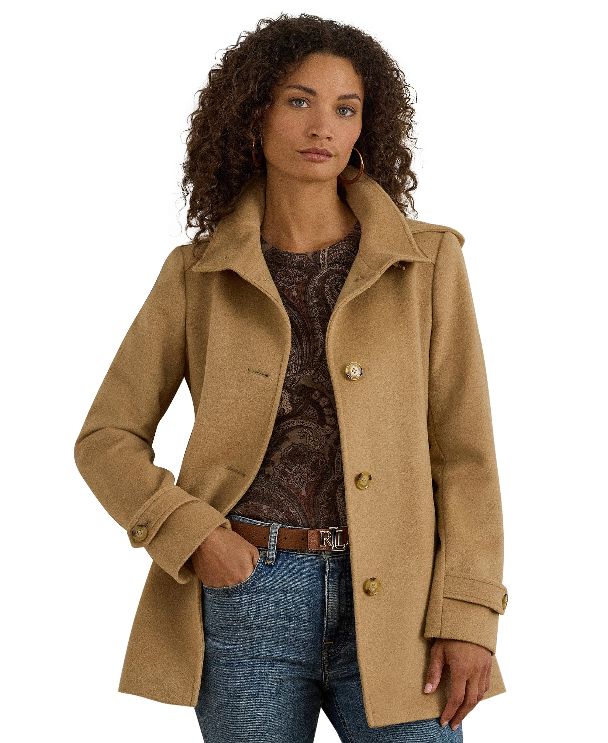 Lauren Ralph Lauren Women's Icon Hooded A-Line Coat, Created for Macy's - Camel