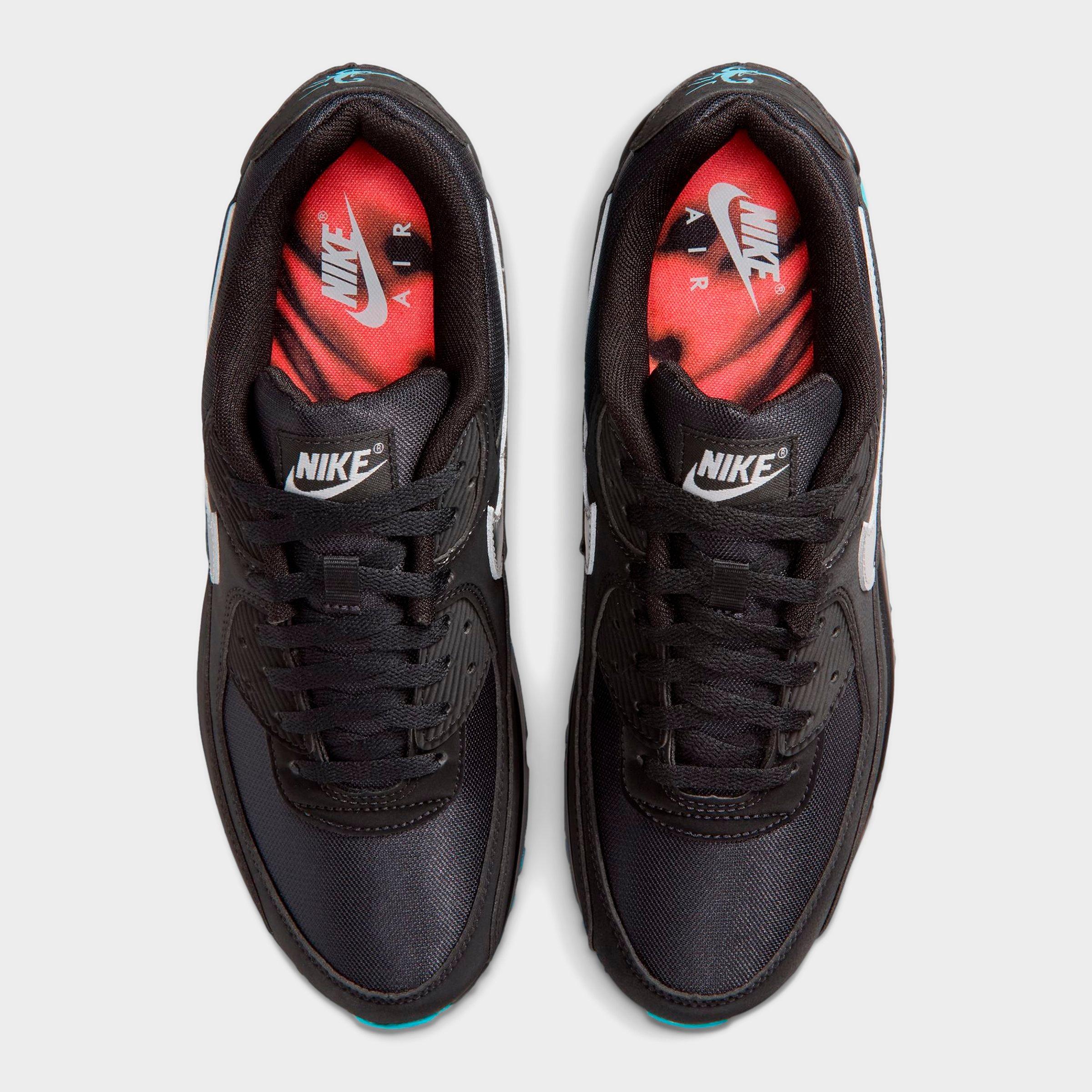Men's Nithtke Air Max 90 Casual Shoes - Part 1 - Black/Gamma Blue/Ice/Chrome - Top view