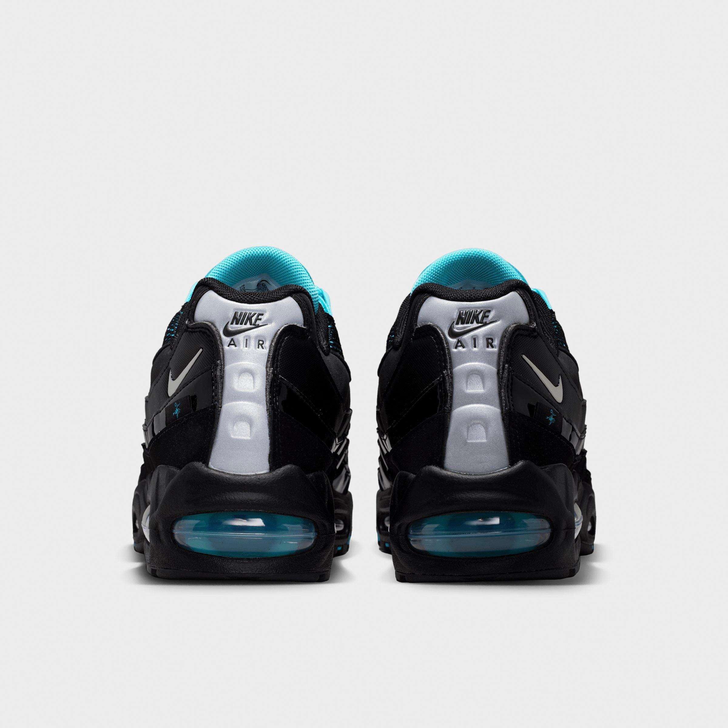 Men's Nithtke Air Max 95 Big Bubble Scorpion Casual Shoes - Part 1 - Black/Gamma Blue/Metallic Silver/Chrome - Back view