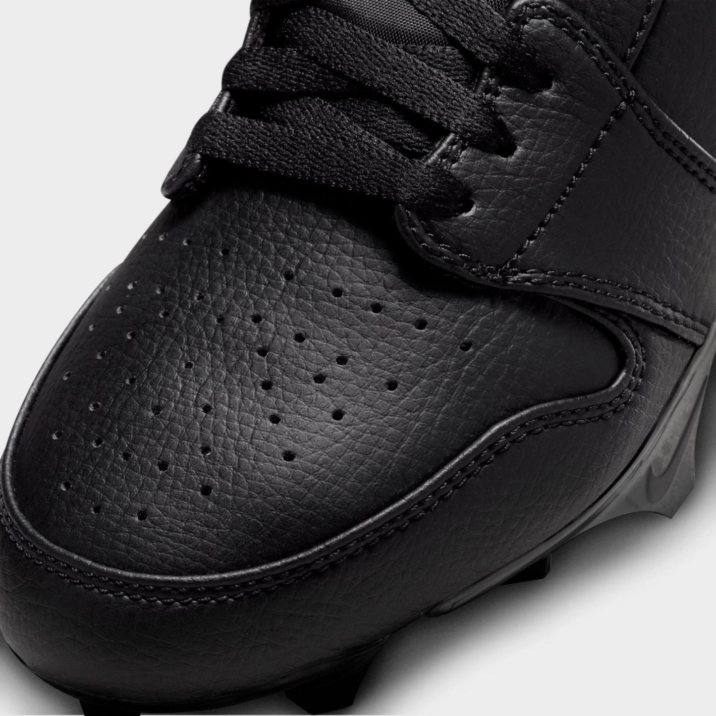 Men's Jordan 1 Low TD Football Cleats - Black/Black/White - view 3