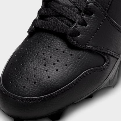 Men's Jordan 1 Low TD Football Cleats - Black/Black/White - view 3