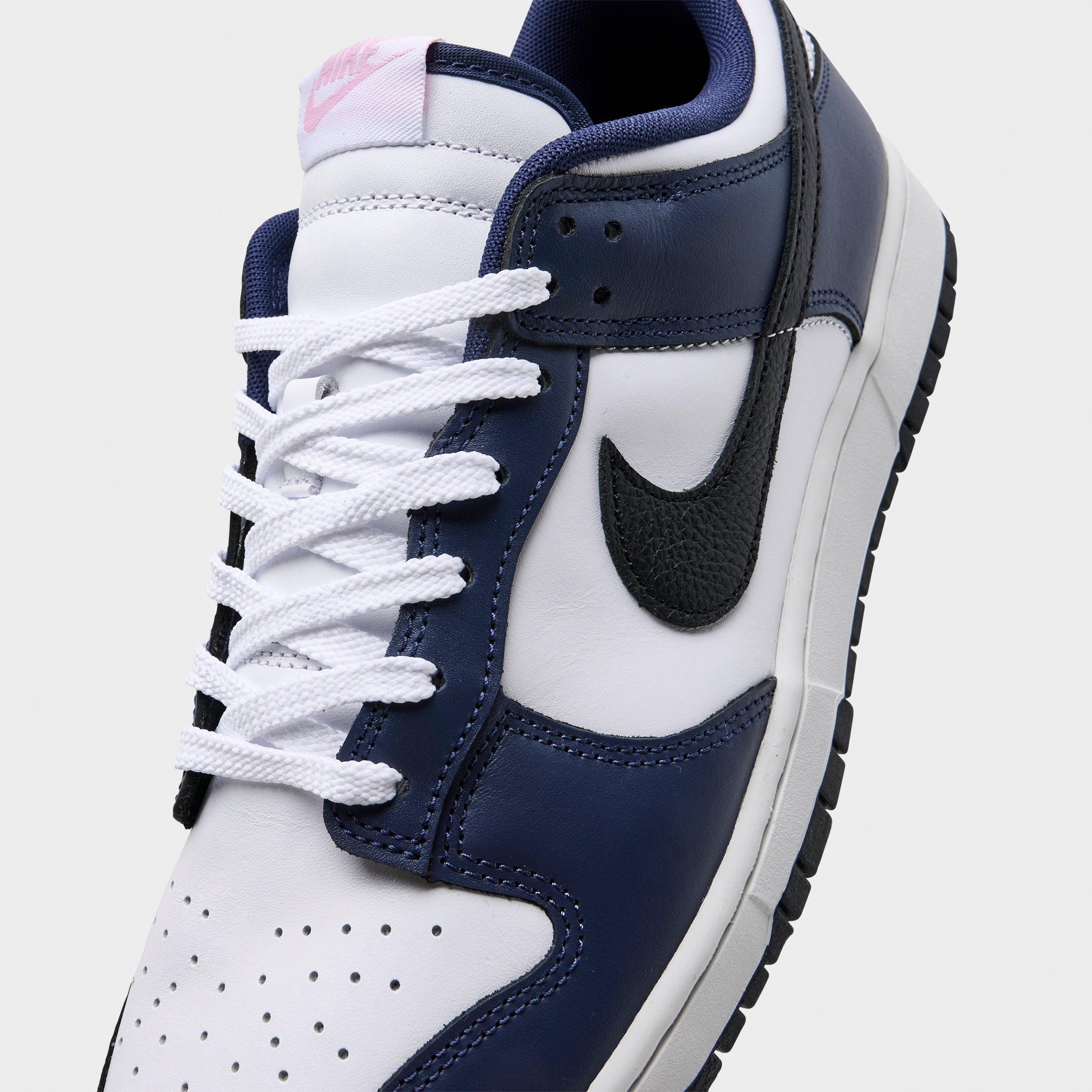 Men's Nithtke Dunk Low Retro Casual Shoes - Part 2 - White/Black/Midnight Navy - Detail shot