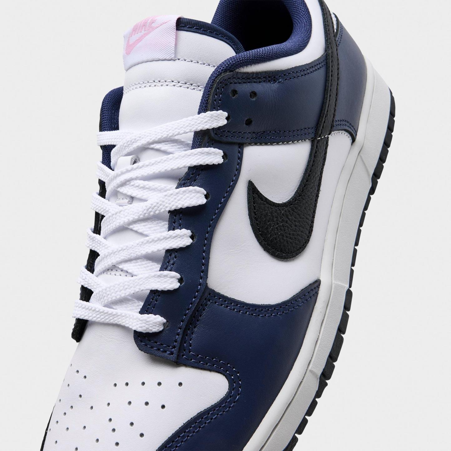 Men's Nithtke Dunk Low Retro Casual Shoes - Part 2 - White/Black/Midnight Navy - Detail shot