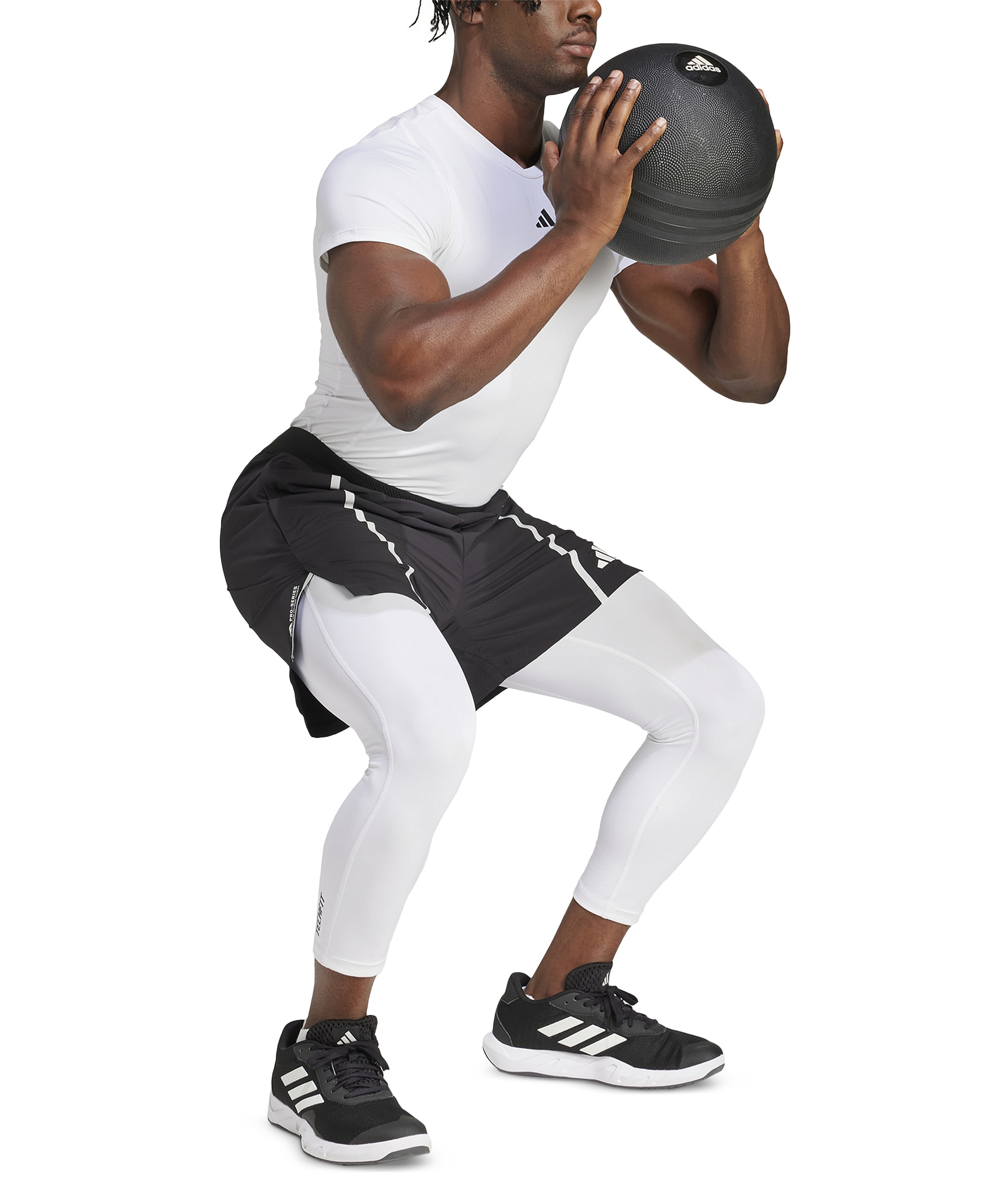 adidas Men's Techfit Compression 3/4 Training Tights - White