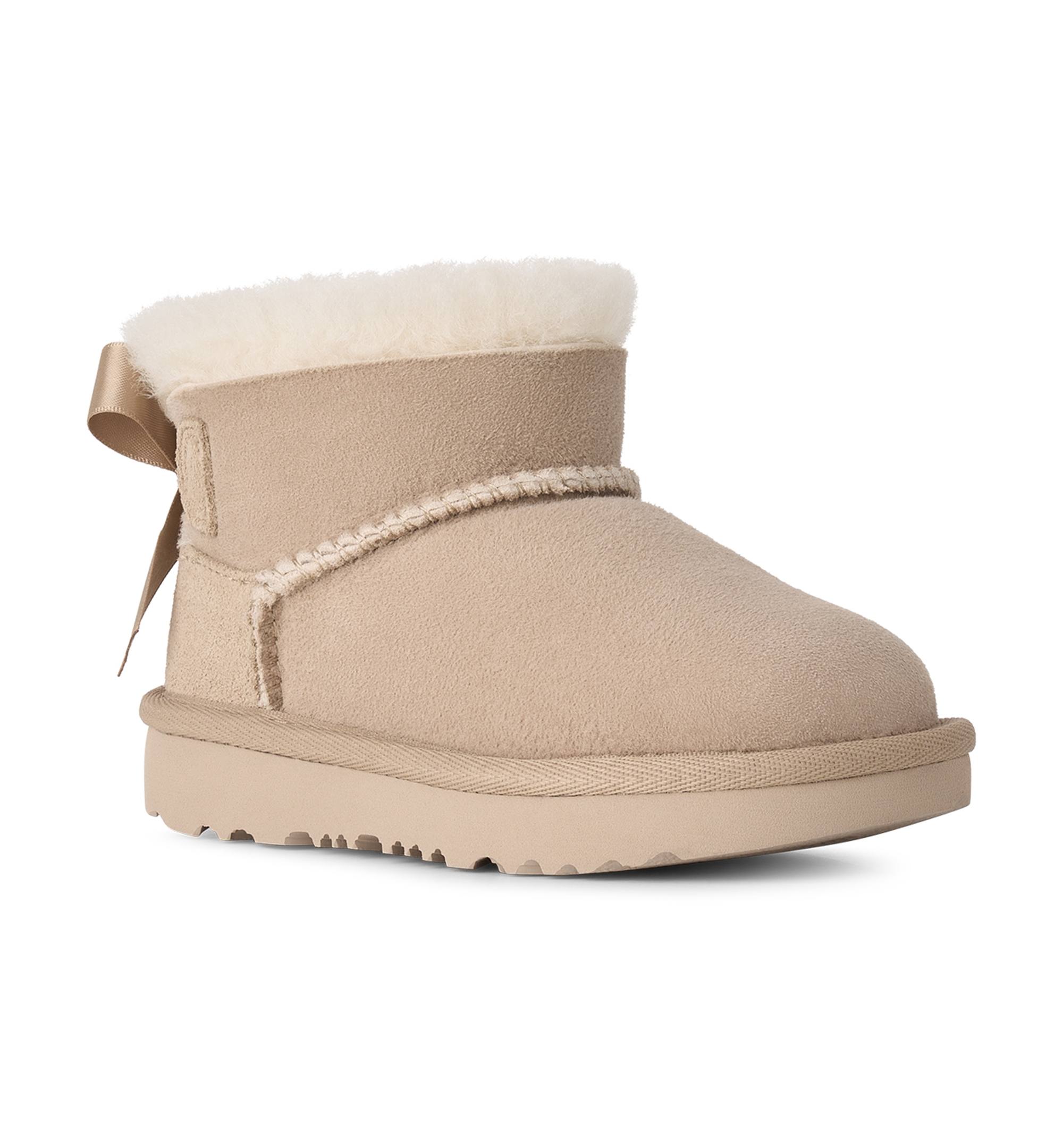 UGG® Toddler Kids Ultra Mini Bailey Bow Zipper Booties - Sand