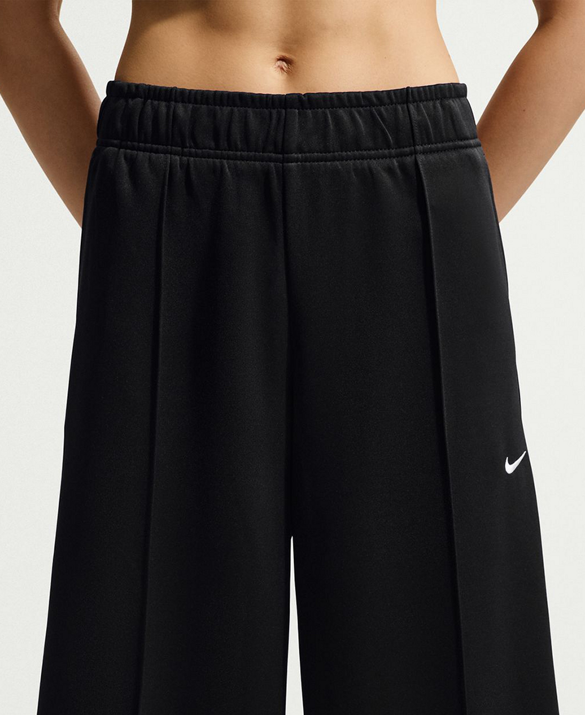 Nike Women's Sportswear Mid-Rise Wide-Leg Track Pants - Black/Sail