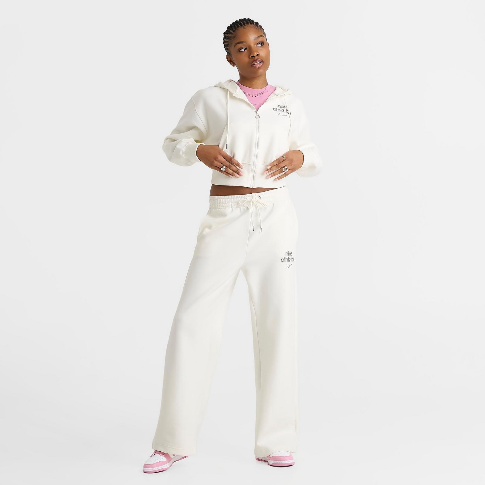 Women's Nike Sportswear Phoenix Fleece Cropped Full-Zip Hoodie - Sail