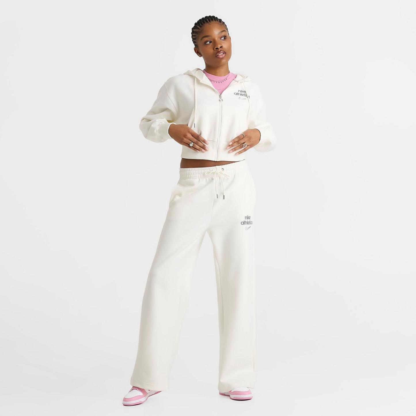 Women's Nike Sportswear Phoenix Fleece Cropped Full-Zip Hoodie - Sail