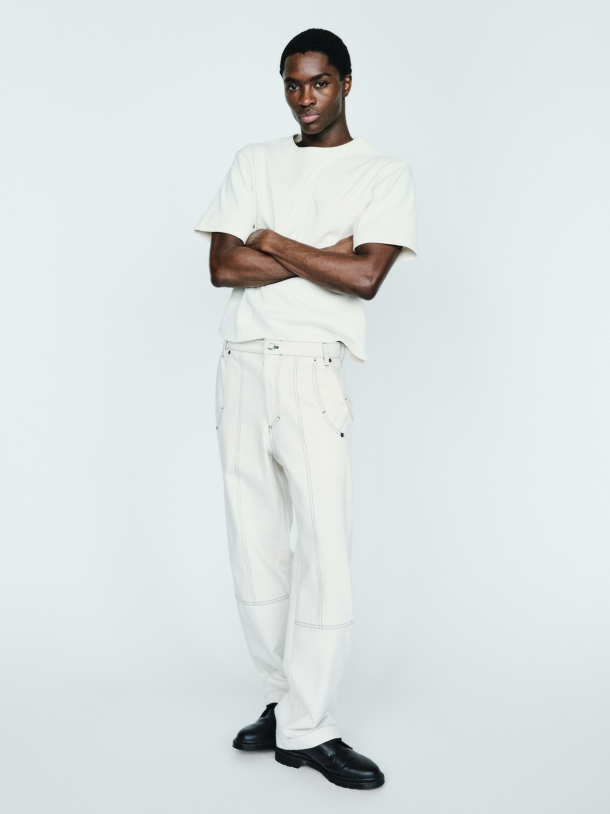 GapStudio Relaxed Utility Jeans - Ecru rinse