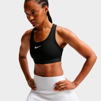 Women's Nithtke Swoosh Medium Support Sports Bra - Black/White