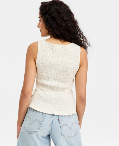 Levi's Women's Bella Smocked Boat Neck Top - Egret