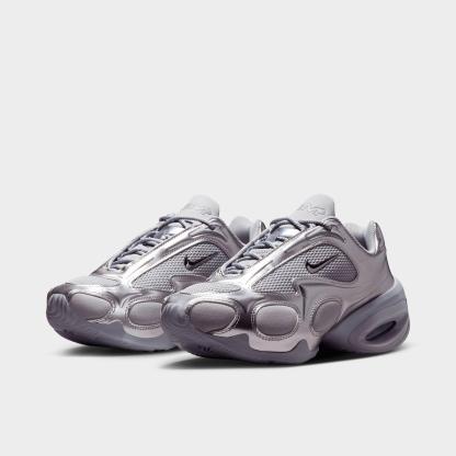 Women's Nithtke Air Max Muse Casual Shoes - Metallic Silver/Metallic Silver - Both shoes facing left