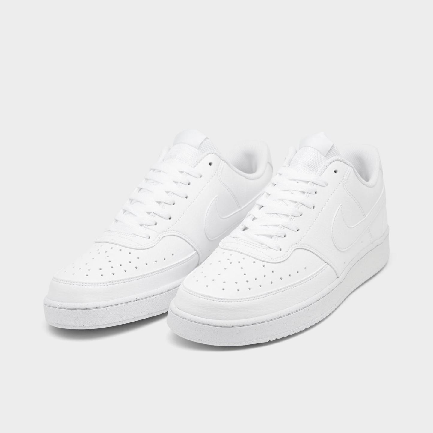 Men's Nike Court Vision Low Next Nature Casual Shoes - White/White/White
