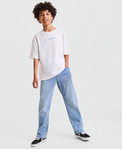 Levi's Boys 8-20 Heritage Logos Tee & 514™ Straight On The Move Jeans - Basil Sky