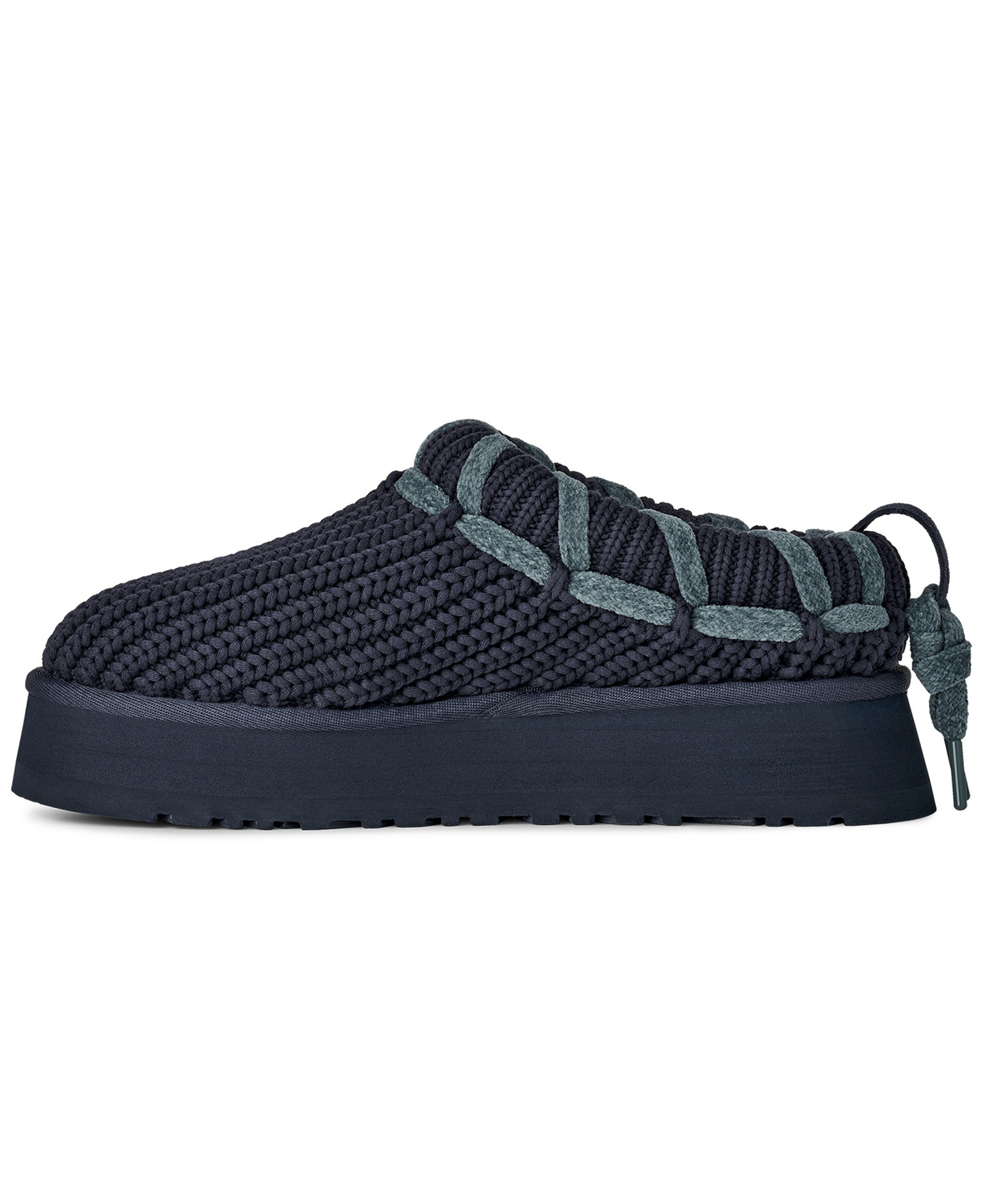 UGG® Women's Tazz Whipstitch Knit Slip-On Slippers - Dark Indigo
