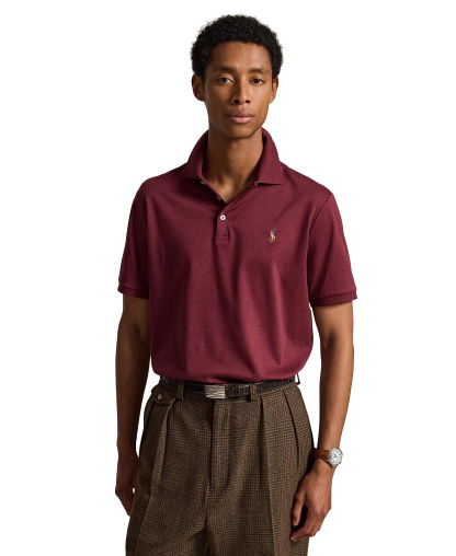 Polo Ralph Lauren Men’s Slim-Fit Soft Cotton Polo Shirt - Spring Wine Heather