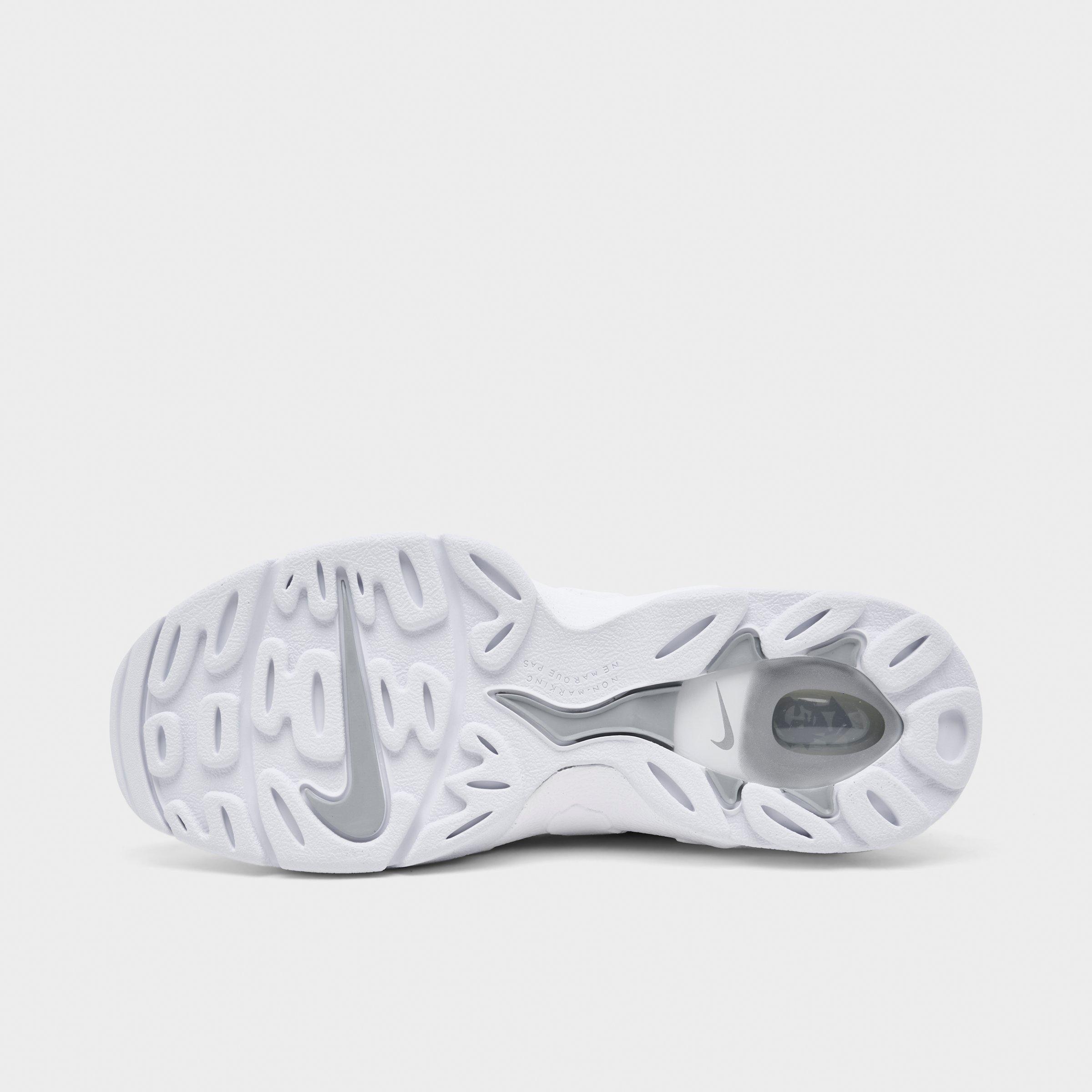 Big Kids' Nithtke Air DT Max ‘96 Low Casual Shoes - White/Metallic Silver/White/Light Smoke Grey - Bottom view