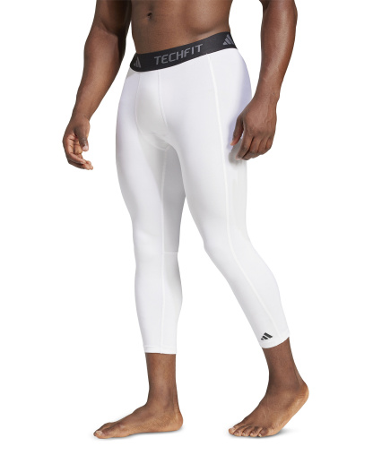 adidas Men's Techfit Compression 3/4 Training Tights - White