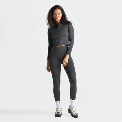 Women's Nithtke Pro Seamless Cropped Full-Zip Training Top - Dark Smoke Grey