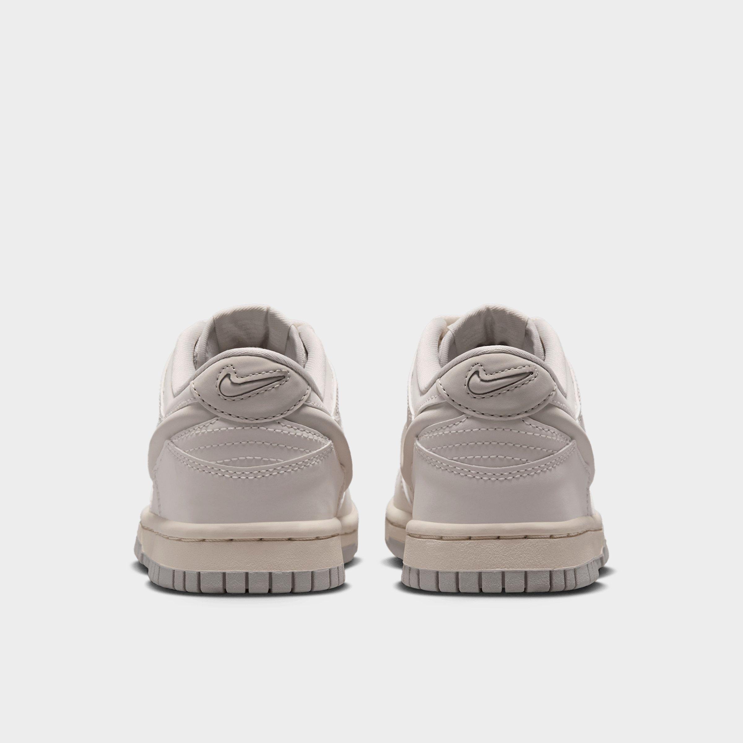 Big Kids' Nithtke Dunk Low LV8 Casual Shoes - Sail/Coconut Milk/Light Silver/Light Bone - Back view