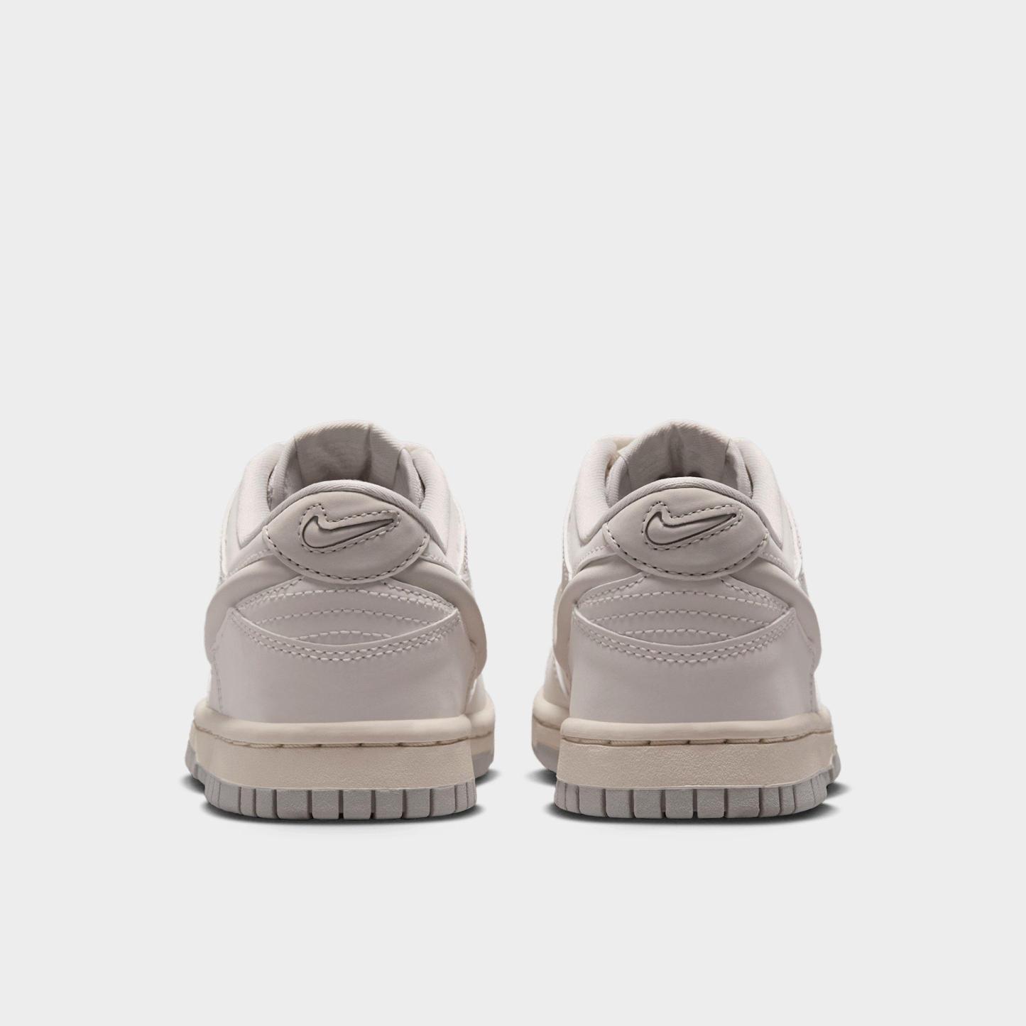 Big Kids' Nithtke Dunk Low LV8 Casual Shoes - Sail/Coconut Milk/Light Silver/Light Bone - Back view