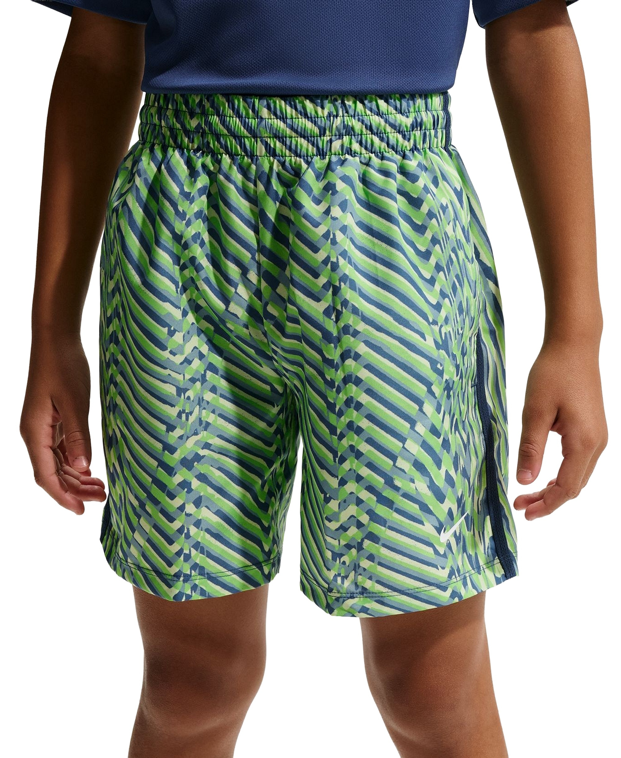 Nike Boys' 8-20 Dri-FIT Woven Training Shorts - Light Liquid Lime/Mystic Navy/White