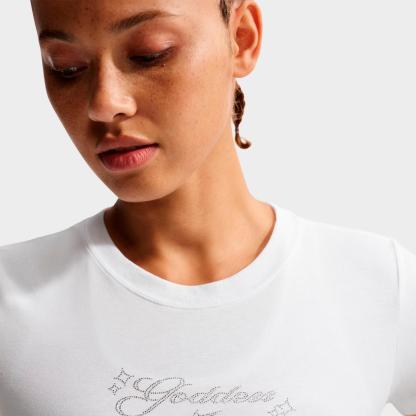 Women's Nike Sportswear Chill Knit Goddess Slim Cropped T-Shirt - White