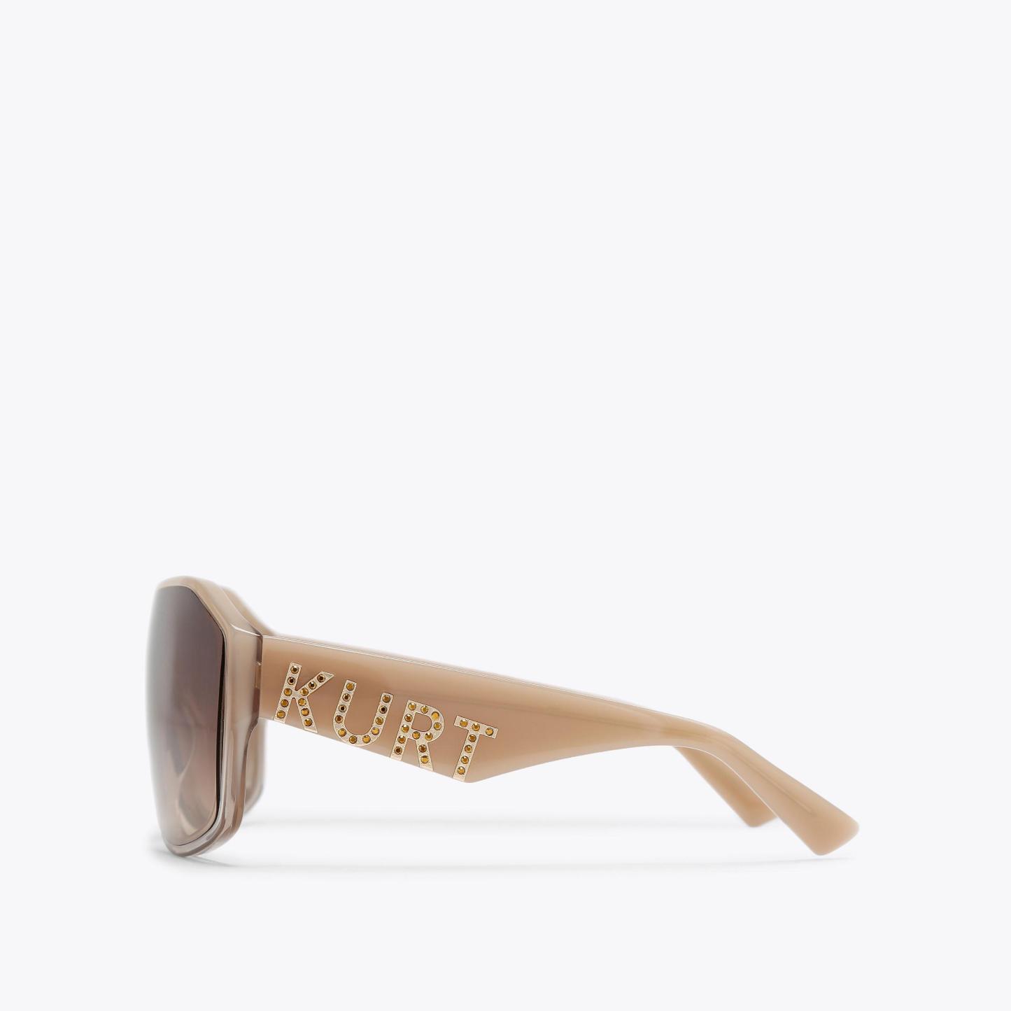 Kurt Geiger London Kurt Oversized Visor Sunglasses - Beige - view 4